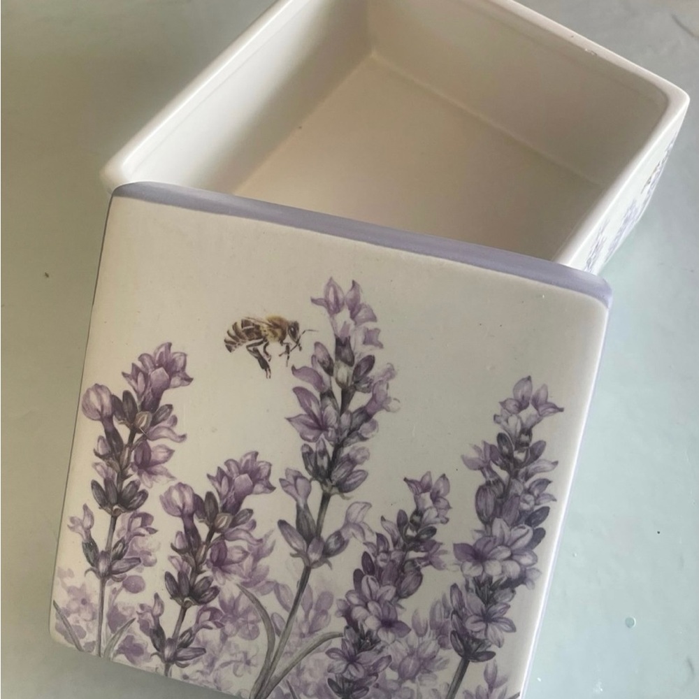 Lavender Floral Ceramic Box